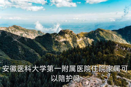 安徽醫(yī)科大學第一附屬醫(yī)院住院家屬可以陪護嗎