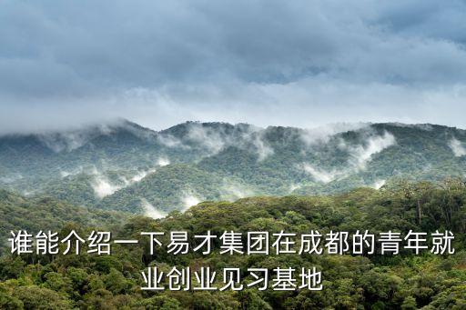 誰能介紹一下易才集團(tuán)在成都的青年就業(yè)創(chuàng)業(yè)見習(xí)基地