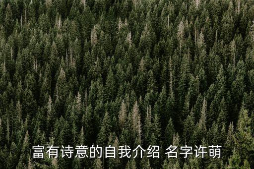 富有詩意的自我介紹 名字許萌