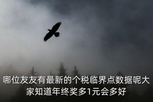 哪位友友有最新的個稅臨界點數據呢大家知道年終獎多1元會多好