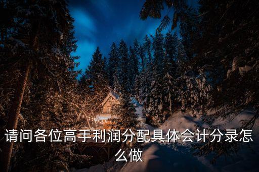 利潤(rùn)分配分錄，利潤(rùn)分配的會(huì)計(jì)分錄