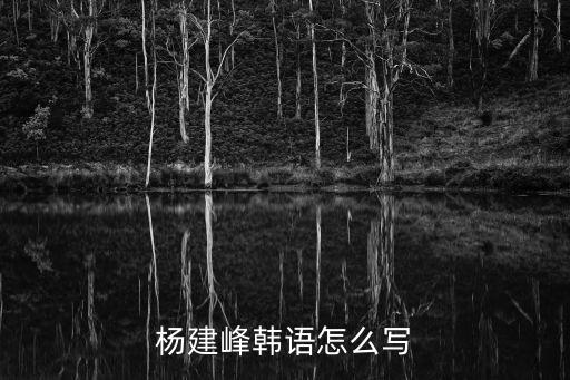 楊建峰韓語怎么寫