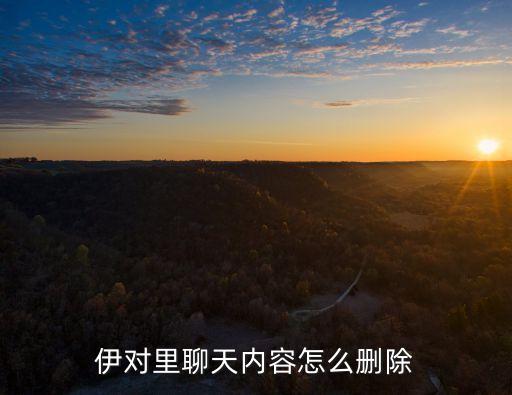 伊對(duì)里聊天內(nèi)容怎么刪除