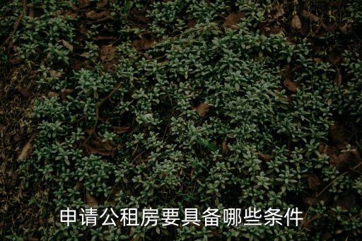 申請公租房要具備哪些條件