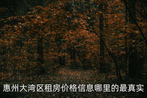 惠州大灣區(qū)租房價格信息哪里的最真實(shí)