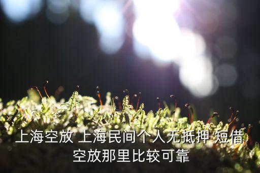 上?？辗?，上?？辗哦探锜o抵押民間貸款哪里好