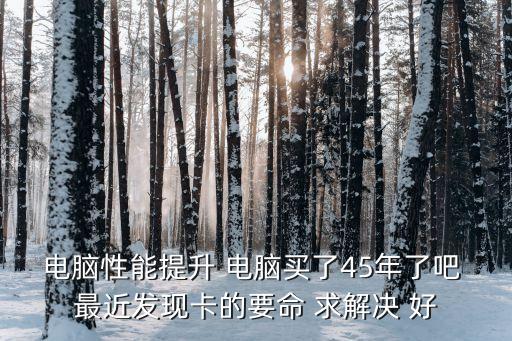 電腦性能提升 電腦買了45年了吧 最近發(fā)現(xiàn)卡的要命 求解決 好