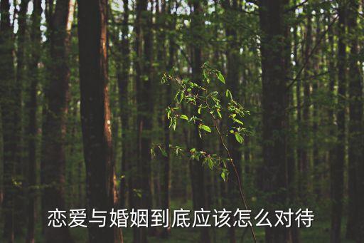 戀愛與婚姻到底應(yīng)該怎么對(duì)待