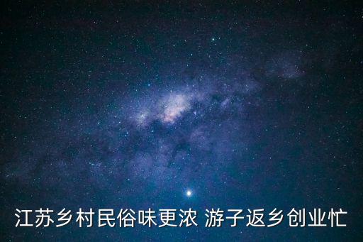 江蘇鄉(xiāng)村民俗味更濃 游子返鄉(xiāng)創(chuàng)業(yè)忙