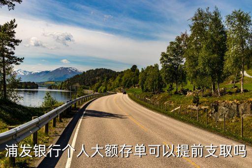 浦發(fā)銀行個人大額存單可以提前支取嗎