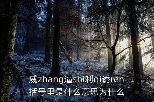 威zhang逼shi利qi誘ren括號里是什么意思為什么