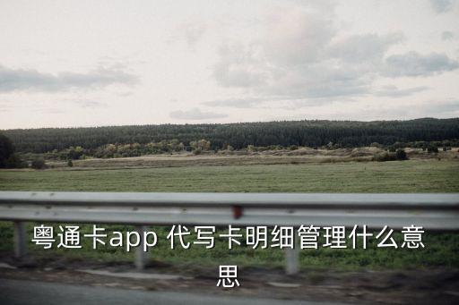 粵通卡app 代寫(xiě)卡明細(xì)管理什么意思