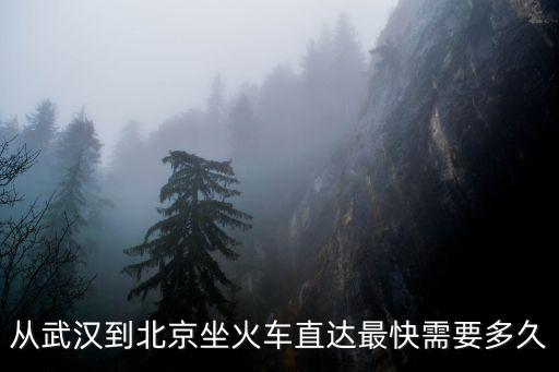 從武漢到北京坐火車直達最快需要多久