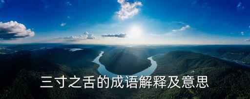 三寸之舌，三寸之舌的成語解釋及意思