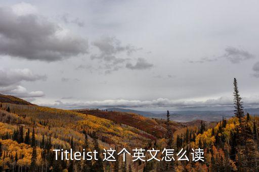 Titleist 這個英文怎么讀