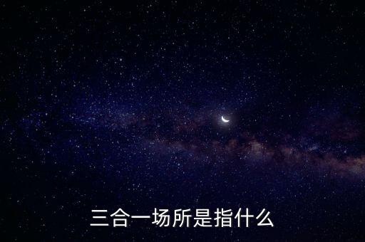 三合一場所是指什么，什么是三合一場所