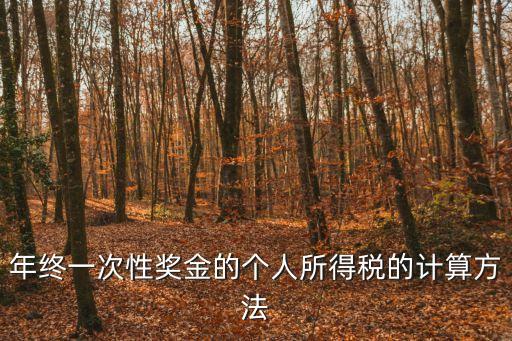 年終一次性獎金的個人所得稅的計(jì)算方法
