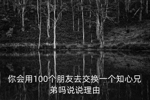 你會(huì)用100個(gè)朋友去交換一個(gè)知心兄弟嗎說(shuō)說(shuō)理由