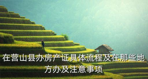 在營(yíng)山縣辦房產(chǎn)證具體流程及在那些地方辦及注意事項(xiàng)