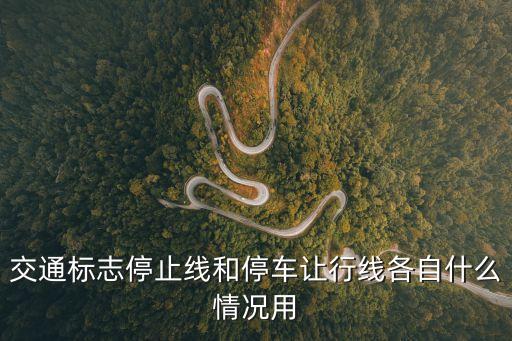 停車讓行，交通標(biāo)志停止線和停車讓行線各自什么情況用