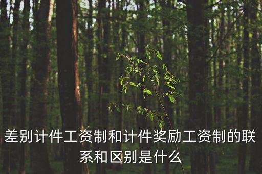 差別計件工資制和計件獎勵工資制的聯(lián)系和區(qū)別是什么