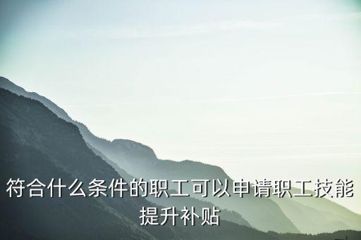 符合什么條件的職工可以申請職工技能提升補(bǔ)貼