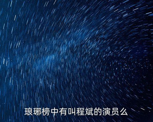 瑯琊榜中有叫程斌的演員么