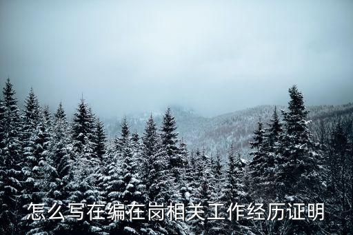 在崗證明，個體戶怎么開在職證明