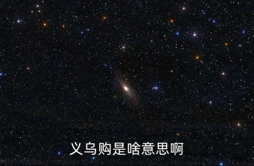 義烏購(gòu)是啥意思啊