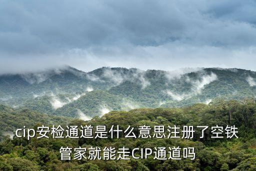 cip安檢通道是什么意思注冊(cè)了空鐵管家就能走CIP通道嗎