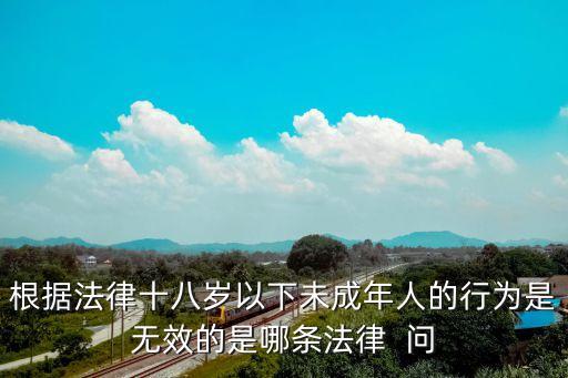 根據(jù)法律十八歲以下未成年人的行為是無(wú)效的是哪條法律  問(wèn)