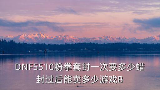 套封，DNF5510粉拳套封一次要多少蠟封過后能賣多少游戲B