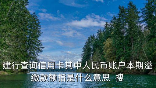 溢繳款是什么意思，人民幣賬戶本期溢繳款額是指什么