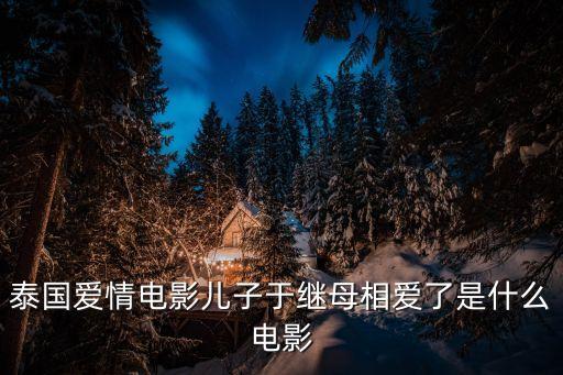 泰國愛情電影兒子于繼母相愛了是什么電影