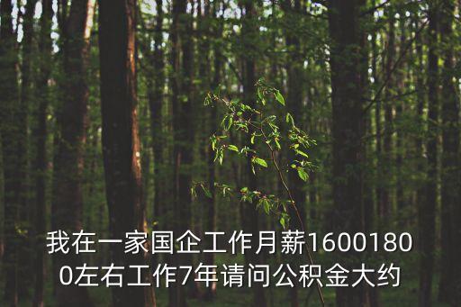 我在一家國企工作月薪16001800左右工作7年請問公積金大約
