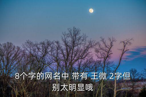 8個字的網(wǎng)名中 帶有 王微 2字但別太明顯哦