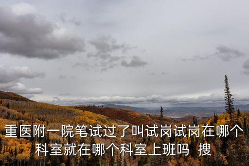 重醫(yī)附一院筆試過了叫試崗試崗在哪個(gè)科室就在哪個(gè)科室上班嗎  搜