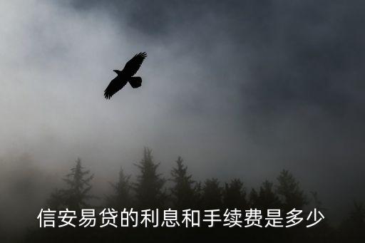 信安易貸的利息和手續(xù)費(fèi)是多少