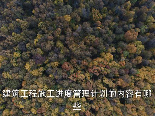 建筑工程施工進(jìn)度管理計(jì)劃的內(nèi)容有哪些