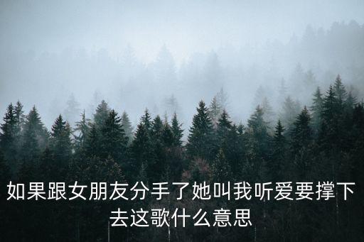 我要聽愛，分手了讓我聽愛一點這首什么意思