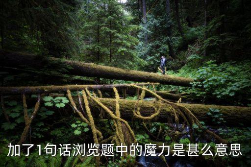 加了一句話，加了1句話的魔力在于甚么