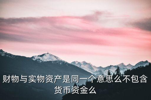財(cái)物與實(shí)物資產(chǎn)是同一個(gè)意思么不包含貨幣資金么