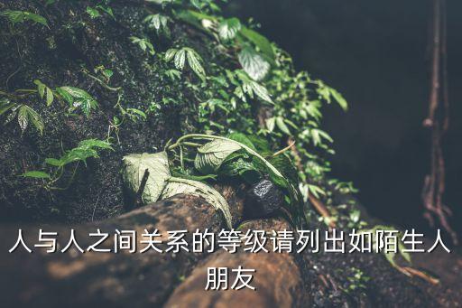 人與人之間關(guān)系的等級請列出如陌生人朋友