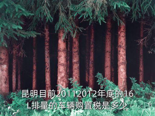 昆明目前20112012年底的16L排量的車輛購(gòu)置稅是多少