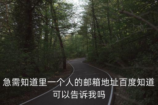 急需知道里一個(gè)人的郵箱地址百度知道可以告訴我嗎