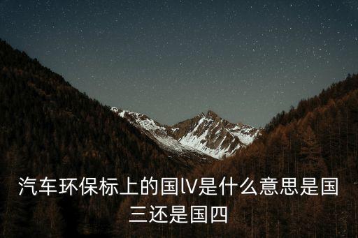 汽車環(huán)保標(biāo)上的國lV是什么意思是國三還是國四