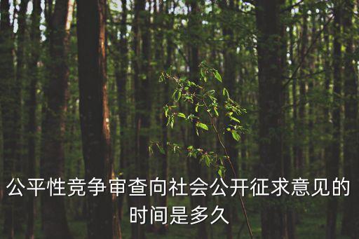公平性競爭審查向社會公開征求意見的時間是多久