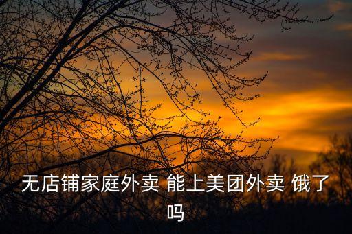 無店鋪家庭外賣 能上美團外賣 餓了嗎