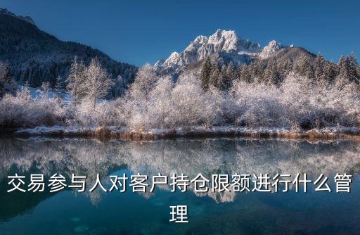 交易參與人對(duì)客戶持倉限額進(jìn)行什么管理