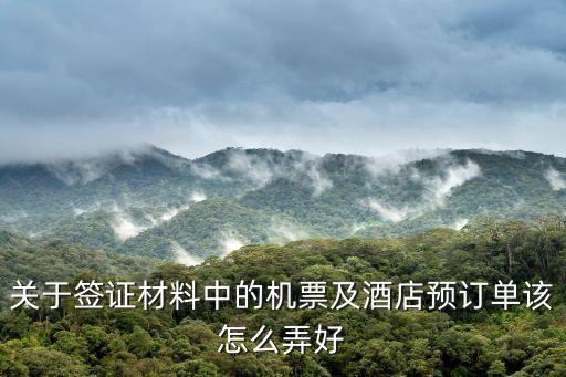 關(guān)于簽證材料中的機(jī)票及酒店預(yù)訂單該怎么弄好